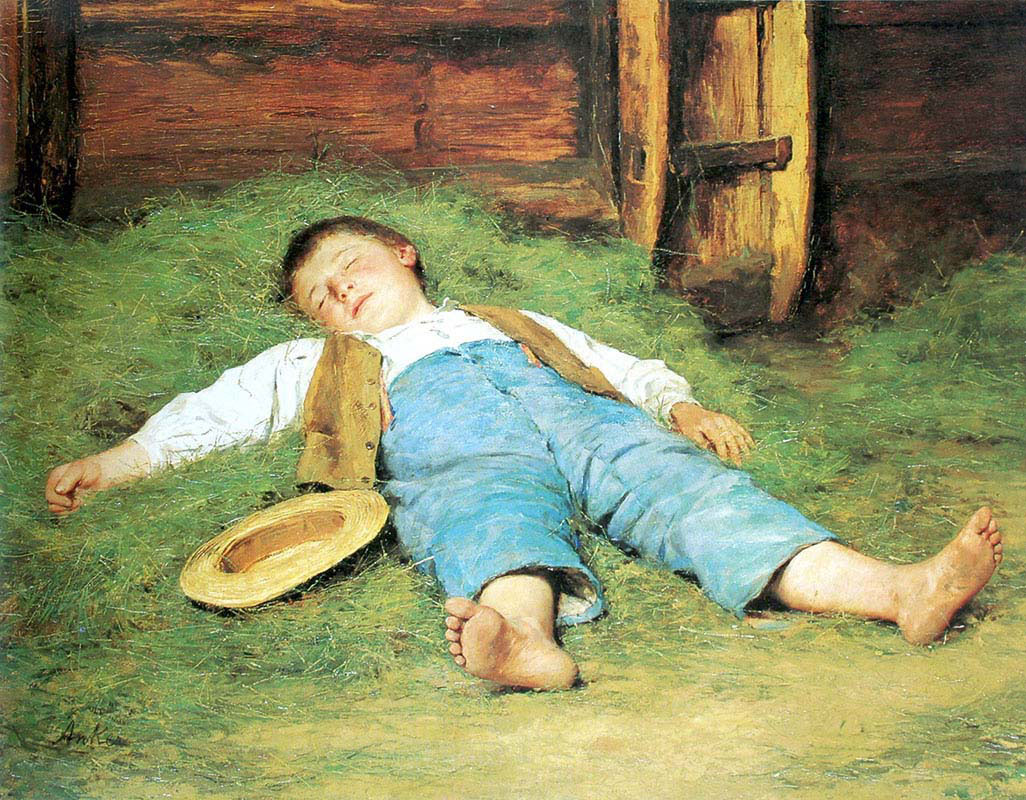 Sleeping Boy in the Hay